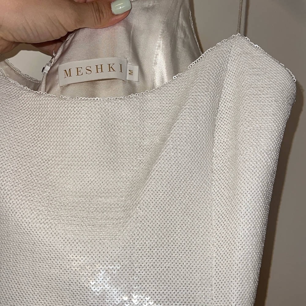 Meshki white sequin strappy dress